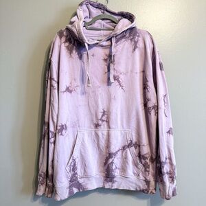 Paperbacks Tie Dye Hoodie Purple Pullover Sweatshirt Size Large
